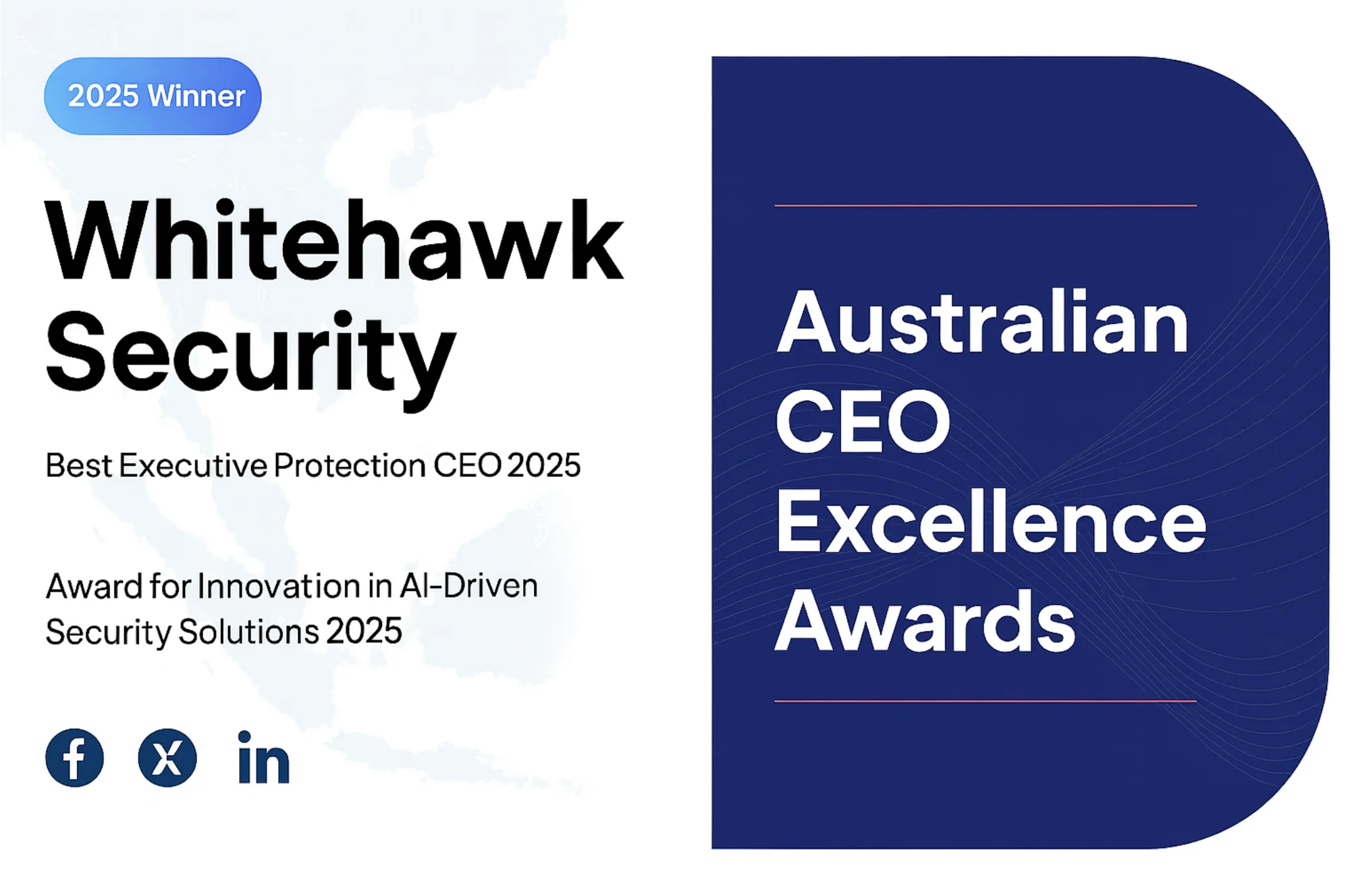 Whitehawk Security — 2025 Winner — Best Executive Protection CEO 2025 — Australian CEO Excellence Awards
